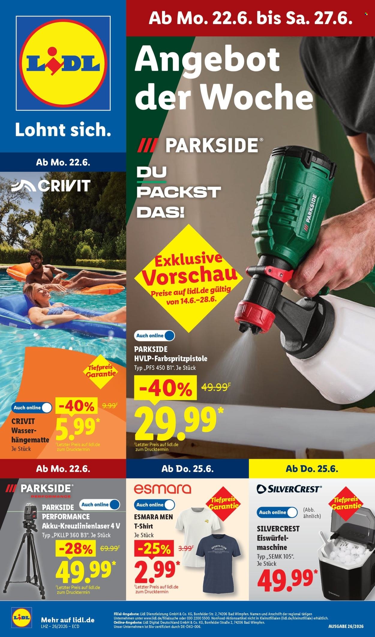 Titelseite des Lidl Prospekts ab 22.06.2026