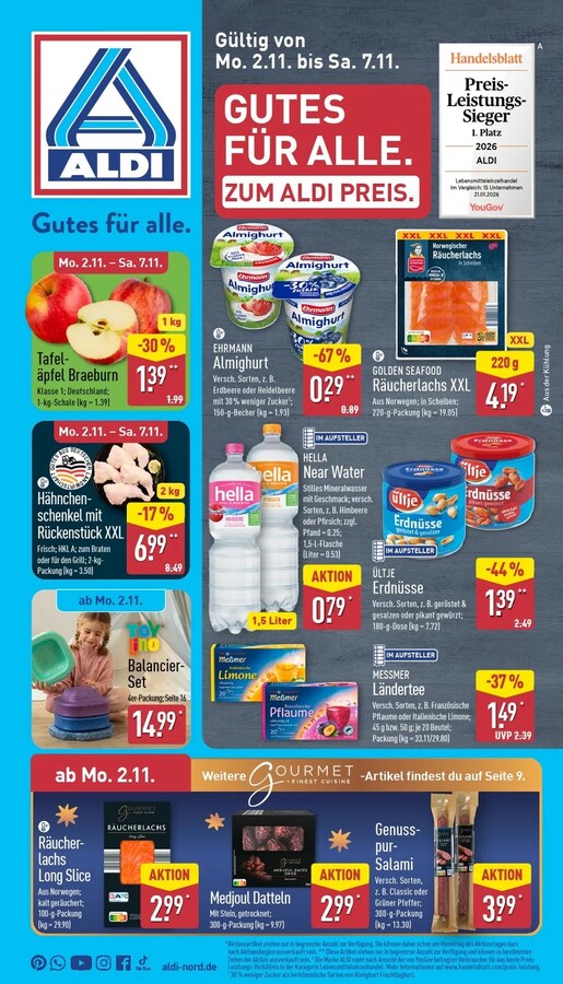 Aldi Nord Prospekt ab 02.11.2026 – Seite 1