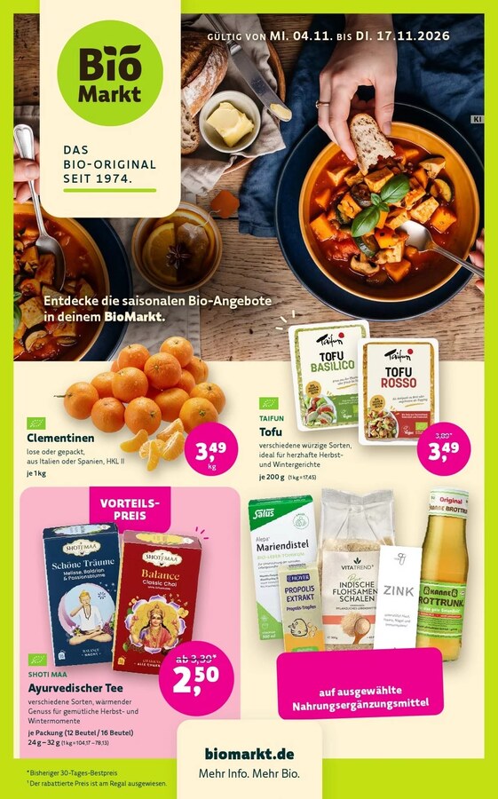 BioMarkt Prospekt ab 04.11.2026 – Seite 1