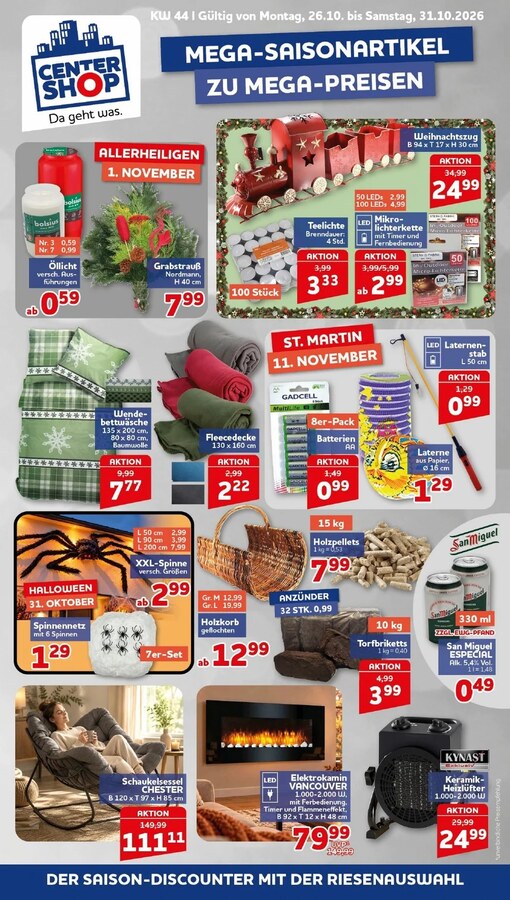 CENTERSHOP Prospekt ab 26.10.2026 – Seite 1