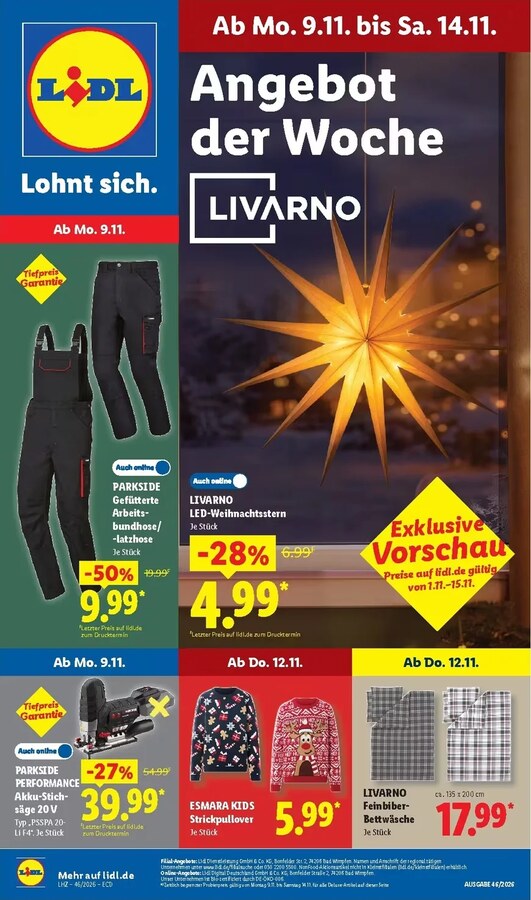 Lidl Prospekt ab 09.11.2026 – Seite 1