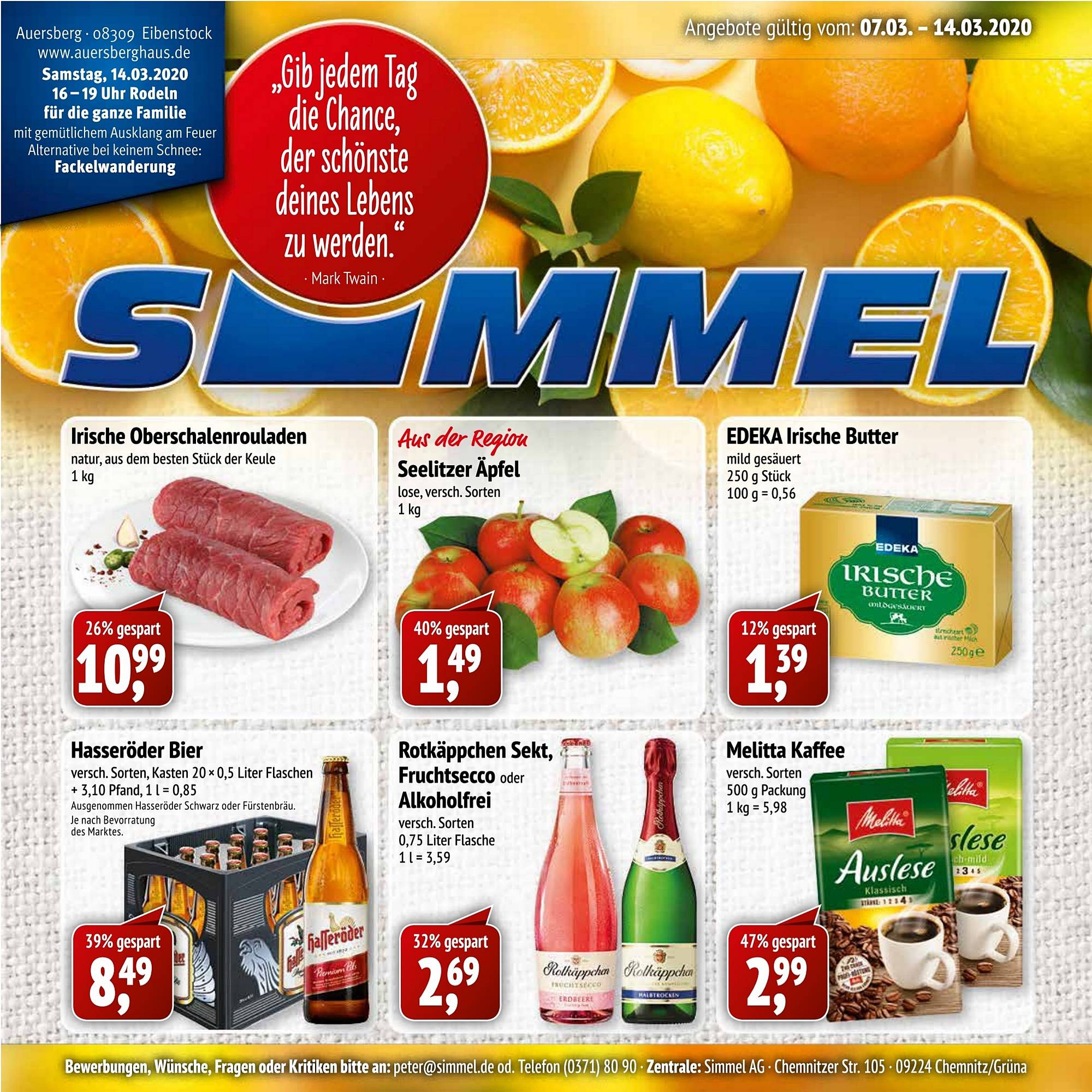 Simmel Prospekt – Seite 1